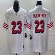 Nike San Francisco 49ers #23 Christian McCaffrey white throwback Nike Vapor F.U.S.E. Limited Jersey