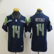 Youth Seattle Seahawks #14 D.K. Metcalf blue Color Rush Limited Jersey