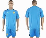 2018 World Cup Uruguay Lake blue goalkeeper soccer jersey