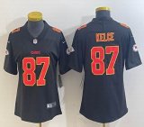 Women Nike Kansas City Chiefs #87 Travis Kelce black gold Color Rush Limited Jersey