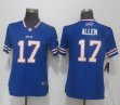 Women Nike Buffalo Bills #17 Josh Allen blue Color Rush Limited Jersey