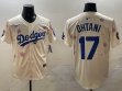2025 Nike Los Angeles Dodgers #17 Shohei Ohtani beige fashion majestic baseball jerseys Sakura plate 03