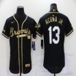 Nike Atlanta Braves #13 Ronald Acuna Jr. dark gold majestic baseball jersey