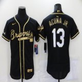 Nike Atlanta Braves #13 Ronald Acuna Jr. dark gold majestic baseball jersey