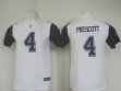 Youth Dallas Cowboys #4 Dak Prescott Nike White Color Rush Limited Jersey