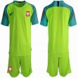 2018 World Cup Poland light green goalkeeper black soccer jersey