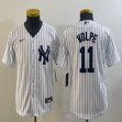 Youth Nike New York Yankees #11 Volpe white majestic baseball Jerseys-BD