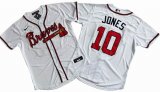 Atlanta Braves 10# Chipper Jones Nike White Home Replica Player Name Jersey
