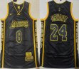 Nike Los Angeless Lakers 8 and 24 Kobe Bryant black serpentine basketball jerseys