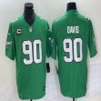 Nike Philadelphia Eagles #90 Jordan Davis green Color Rush Limited Jersey C patch 03