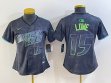 Women Nike Tampa Bay Rays #15 Lowe black majestic baseball jersey city version 03