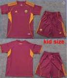 2025-2026 Roma club red kid soccer jerseys home