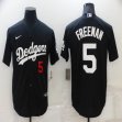 Los Angeles Dodgers #5 Freddie Freeman black majestic baseball Jerseys-BD 02