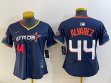 Youth Houston Astros #44 Yordan Alvarez blue majestic baseball jerseys Joint name -BD