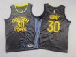 Youth Jordan logo Golden State Warriors #30 Stephen Curry black nba basketball jerseys