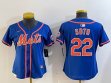 Women Nike New York Mets #22 Juan Soto blue majestic mlb jerseys-BD 01