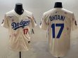 2025 Nike Los Angeles Dodgers #17 Shohei Ohtani beige fashion majestic baseball jerseys Sakura plate 02