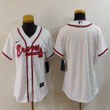 Women Nike Atlanta Braves blank white majestic baseball jerseys 04