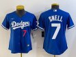 Women Los Angeles Dodgers #7 Blake Snell Nike blue baseball Jersey 01