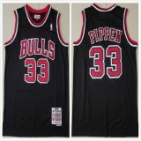 Chicago Bulls #33 Scottie Pippen throwback black NBA basketball Jerseys -TY