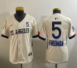 Youth Nike Dodgers #5 Freddie Freeman beige fashion majestic baseball jerseys 01