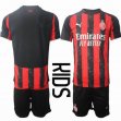 2025-2026 AC Milan club red black kid soccer jerseys home