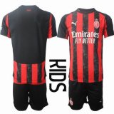 2025-2026 AC Milan club red black kid soccer jerseys home