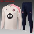 2025-2026 Barcelona club beige navy soccer uniforms with Long Trousers B2517.jpg