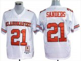 Oklahoma State Cowboys #21 Barry Sanders M&N white color jersey