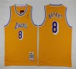 Youth Los Angeless Lakers 8 Kobe Bryant yellow throwback basketballJersey