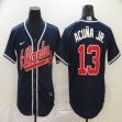 Nike Atlanta Braves #13 Ronald Acuna Jr. dark blue majestic baseball jersey