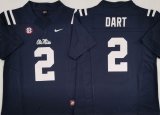 Ole Miss Rebels #2 Jaxson Dart navy college football jerseys-PNS