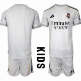 2025-2026 Real Madrid club white kid soccer jerseys home