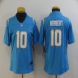 Women Nike Chargers #10 Justin Herbert skyblue Color Rush Limited Jersey