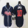 Nike Atlanta Braves #10 Chipper Jones dark blue majestic baseball jerseys