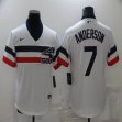 Chicago White Sox #7 Anderson white throwback majestic Baseball Jersey Dream version -BD