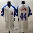 Nike Anaheim Angels #44 Hank Aaron white blue majestic baseball city version
