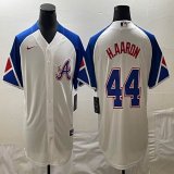 Nike Anaheim Angels #44 Hank Aaron white blue majestic baseball city version