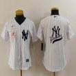Women Nike Yankees blank white MLB baseball Jersey -BD 10